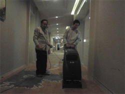 金貴源洲際酒店清潔設備、清潔藥水培訓現場